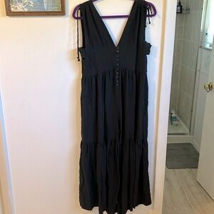 Black jumpsuit wide leg